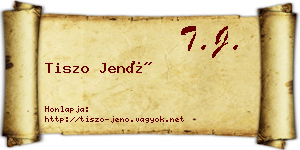 Tiszo Jenő névjegykártya